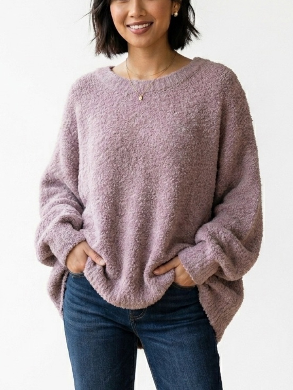 Sadie & Sage Another One Textured Sweater Dusty Mauve Size Small New